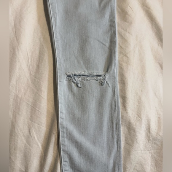 Rebecca Minkoff Sky Blue Thompson Twill Mid Rise Distressed Skinny Jeans NWT - Picture 3 of 14